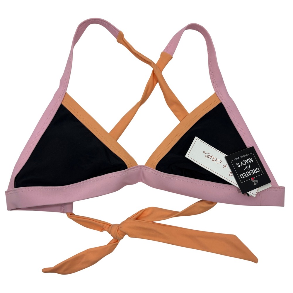 Salt + Cove NWT Triangle Bikini Top Colorblock swimsuit top Size M
